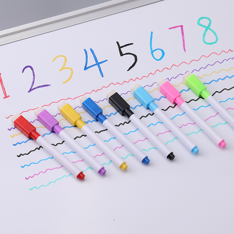 8 색 지울 수있는 자석 화이트 보드 마커 펜 칠판 마커 분필 유리 도자기 사무실 학교 미술 마커 편지지